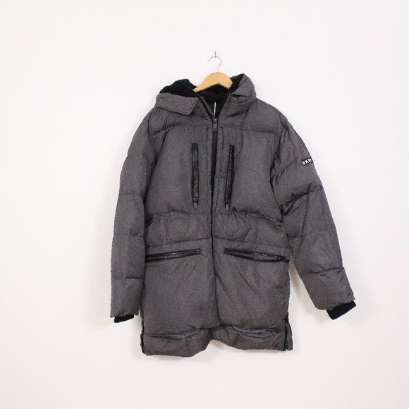 DKNY Mens Ultra Loft Full Length Quilted Parka with Sherpa Lined Hood - Picture 2 of 7